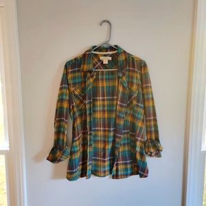 Natural Reflections womens plaid flannel